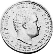 Portugal 20 Reis (Carlos I. Pattern with Wreath) KM# Pn201 CARLOS I REI DE PORTUGAL V.ALVES 1903 coin obverse Portugal 20 Reis (Carlos I. Pattern with Wreath) KM# Pn201 CARLOS I REI DE PORTUGAL V.ALVES 1903 coin obverse