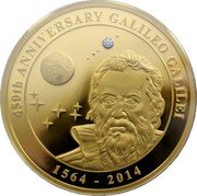 Cook Islands 200 Dollars Galileo Galilei 450th Anniversary 2014 450TH ANNIVERSARY GALILEO GALILEI 1564 - 2014 coin reverse