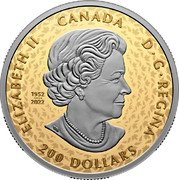 Canada 200 Dollars Peace Dollar. Platinum Plated 2024 CANADA ELIZABETH II D G REGINA SB 1952 2022 200 DOLLARS coin obverse Canada 200 Dollars Peace Dollar. Platinum Plated 2024 CANADA ELIZABETH II D G REGINA SB 1952 2022 200 DOLLARS coin obverse