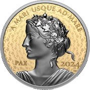 Canada 200 Dollars Peace Dollar. Platinum Plated 2024 A MARE USQUE AD MARE PAX 2024 ST coin reverse Canada 200 Dollars Peace Dollar. Platinum Plated 2024 A MARE USQUE AD MARE PAX 2024 ST coin reverse