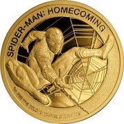 Cook Islands 200 Dollars Spider-Man 2017 Proof SPIDER-MAN HOMECOMING 1 OZ .999 FINE GOLD MARVEL 2017 CPII coin reverse Cook Islands 200 Dollars Spider-Man 2017 Proof SPIDER-MAN HOMECOMING 1 OZ .999 FINE GOLD MARVEL 2017 CPII coin reverse