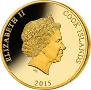 Cook Islands 200 Dollars (Year of the Goat) ELIZABETH II COOK ISLANDS 2015 IRB coin obverse