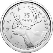 Canada 25 Cents (Caribou) 2023 25 CENTS CANADA H coin reverse Canada 25 Cents (Caribou) 2023 25 CENTS CANADA H coin reverse