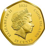 Cook Islands 25 Cents (Cinderella - Fairy Tale Moment) IRB ELIZABETH II 25 CENTS COOK ISLANDS 2020 coin obverse Cook Islands 25 Cents (Cinderella - Fairy Tale Moment) IRB ELIZABETH II 25 CENTS COOK ISLANDS 2020 coin obverse