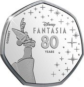 Cook Islands 25 Cents (Elizabeth II. Fantasia - Dreams) DISNEY FANTASIA 80 YEARS ©DISNEY coin reverse