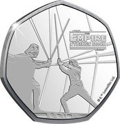 Cook Islands 25 Cents Empire Strikes Back. Duel on Cloud City 2020 STAR THE EMPIRE STRIKES BACK WARS TM © & TM LUCASFILM LTD coin reverse