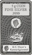 Cook Islands 25 Cents (HMS Bounty) IRB ELIZABETH II 25 CENTS COOK ISLANDS 2021 5 G COIN FINE SILVER .9999 B.H. MAYER'S KUNSTPRÄGEANSTALT coin obverse Cook Islands 25 Cents (HMS Bounty) IRB ELIZABETH II 25 CENTS COOK ISLANDS 2021 5 G COIN FINE SILVER .9999 B.H. MAYER'S KUNSTPRÄGEANSTALT coin obverse