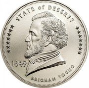 Cook Islands 25 Cents (Lost States of America - State of Deseret) 1849 BRIGHAM YOUNG STATE OF DESERET coin reverse Cook Islands 25 Cents (Lost States of America - State of Deseret) 1849 BRIGHAM YOUNG STATE OF DESERET coin reverse