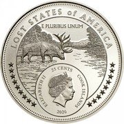 Cook Islands 25 Cents (Lost States of America - State of McDonald) 2020 25 CENTS COOK ISLANDS ELIZABETH II E PLURIBUS UNUM LOST STATES OF AMERICA coin obverse Cook Islands 25 Cents (Lost States of America - State of McDonald) 2020 25 CENTS COOK ISLANDS ELIZABETH II E PLURIBUS UNUM LOST STATES OF AMERICA coin obverse