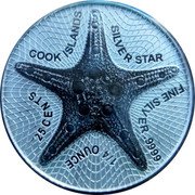 Cook Islands 25 Cents (Silver Star) 1/4 OUNCE 25 CENTS COOK ISLANDS FINE SILVER .9999 SILVER STAR coin reverse Cook Islands 25 Cents (Silver Star) 1/4 OUNCE 25 CENTS COOK ISLANDS FINE SILVER .9999 SILVER STAR coin reverse