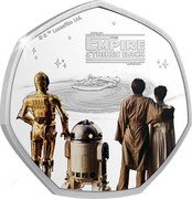Cook Islands 25 Cents (Star Wars. Empire Strikes Back. Rendezvous) STAR THE EMPIRE STRIKES BACK WARS TM © & TM LUCASFILM LTD coin reverse