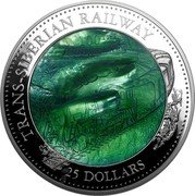 Cook Islands 25 Dollars (100 years of Trans-Siberian Railway) 100 TH ANNIVERSARY TRANS-SIBERIAN RAILWAY 25 DOLLARS coin reverse Cook Islands 25 Dollars (100 years of Trans-Siberian Railway) 100 TH ANNIVERSARY TRANS-SIBERIAN RAILWAY 25 DOLLARS coin reverse