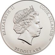 Cook Islands 25 Dollars (Aconcagua) ELIZABETH II COOK ISLANDS .999 IRB 25 DOLLARS coin obverse