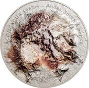 Cook Islands 25 Dollars (Aconcagua) ACONCAGUA 6962 M - ANDES, SOUTH AMERICA coin reverse