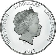 Cook Islands 25 Dollars (Birth of Prince George) IRB ELIZABETH II 25 DOLLARS COOK ISLANDS 2013 coin obverse Cook Islands 25 Dollars (Birth of Prince George) IRB ELIZABETH II 25 DOLLARS COOK ISLANDS 2013 coin obverse