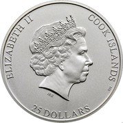 Cook Islands 25 Dollars (Elbrus) IRB ELIZABETH II COOK ISLANDS 25 DOLLARS 999 coin obverse Cook Islands 25 Dollars (Elbrus) IRB ELIZABETH II COOK ISLANDS 25 DOLLARS 999 coin obverse
