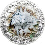 Cook Islands 25 Dollars (Elbrus) THE 7 SUMMITS 2021 ELBRUS 5642 M - CAUCASIUS MOUNTAINS, EURASIA. coin reverse Cook Islands 25 Dollars (Elbrus) THE 7 SUMMITS 2021 ELBRUS 5642 M - CAUCASIUS MOUNTAINS, EURASIA. coin reverse