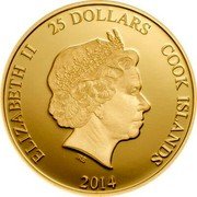 Cook Islands 25 Dollars Ferrari F14T. Kimi Raikkonen 2014 IRB ELIZABETH II 25 DOLLARS COOK ISLANDS 2014 coin obverse