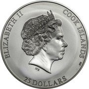 Cook Islands 25 Dollars (Kilimanjaro) IRB ELIZABETH II COOK ISLANDS 25 DOLLARS .999 coin obverse