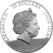 Cook Islands 25 Dollars (Princess Diana 20th Anniversary) IRB ELIZABETH II 25 DOLLARS COOK ISLANDS 2017 coin obverse Cook Islands 25 Dollars (Princess Diana 20th Anniversary) IRB ELIZABETH II 25 DOLLARS COOK ISLANDS 2017 coin obverse