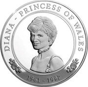 Cook Islands 25 Dollars (Princess Diana 20th Anniversary) DIANA PRINCESS OF WALES 1961 1997 coin reverse Cook Islands 25 Dollars (Princess Diana 20th Anniversary) DIANA PRINCESS OF WALES 1961 1997 coin reverse