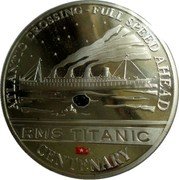 Cook Islands 25 Dollars (R.M.S. Titanic. Crossing the Atlantic) RMS TITANIC CENTENARY ATLANTIC CROSSING FULL SPEED AHEAD coin reverse Cook Islands 25 Dollars (R.M.S. Titanic. Crossing the Atlantic) RMS TITANIC CENTENARY ATLANTIC CROSSING FULL SPEED AHEAD coin reverse