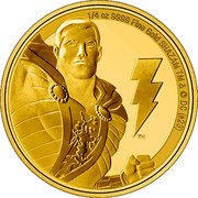 Niue 25 Dollars Shazam 2023 Proof 1/4 OZ 9999 FINE GOLD SHAZAM TM & © DC (S23) TM coin reverse Niue 25 Dollars Shazam 2023 Proof 1/4 OZ 9999 FINE GOLD SHAZAM TM & © DC (S23) TM coin reverse