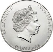 Cook Islands 25 Dollars Shinkansen train - Hokaido 2016 IRB ELIZABETH II COOK ISLANDS 25 DOLLARS AG .999 coin obverse Cook Islands 25 Dollars Shinkansen train - Hokaido 2016 IRB ELIZABETH II COOK ISLANDS 25 DOLLARS AG .999 coin obverse
