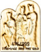 Cook Islands 25 Dollars Shrine of the Three Kings 2016 Proof ELIZABETH II 25 DOLLARS COOK ISLANDS 2016 IRB 476/999 / 7.788-1/4OZ .9999 FINE GOLD coin obverse Cook Islands 25 Dollars Shrine of the Three Kings 2016 Proof ELIZABETH II 25 DOLLARS COOK ISLANDS 2016 IRB 476/999 / 7.788-1/4OZ .9999 FINE GOLD coin obverse