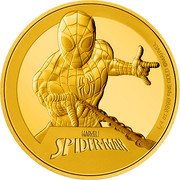 Niue 25 Dollars Spider-Man and Web 2023 Proof MARVEL SPIDER-MAN 1/4 OZ 9999 FINE GOLD ©MARVEL coin reverse Niue 25 Dollars Spider-Man and Web 2023 Proof MARVEL SPIDER-MAN 1/4 OZ 9999 FINE GOLD ©MARVEL coin reverse