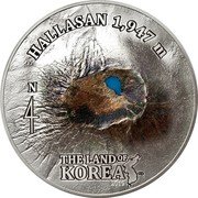 Cook Islands 25 Dollars (The land of Korea - Hallasan) N 4 THE LAND OF KOREA 2019 HALLASAN 1,947 M coin reverse