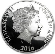 Cook Islands 25 Dollars (Year of the Monkey) IRB ELIZABETH II COOK ISLANDS 2016 coin obverse Cook Islands 25 Dollars (Year of the Monkey) IRB ELIZABETH II COOK ISLANDS 2016 coin obverse