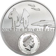 Cook Islands 250 Dollars Fighter Pilot 2020 Proof 2020 250 DOLLARS COOK ISLANDS ELIZABETH II ONLY THE BRAVE ARE FREE coin obverse Cook Islands 250 Dollars Fighter Pilot 2020 Proof 2020 250 DOLLARS COOK ISLANDS ELIZABETH II ONLY THE BRAVE ARE FREE coin obverse