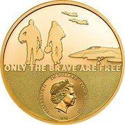 Cook Islands 250 Dollars (Fighter Pilot) ONLY THE BRAVE ARE FREE IRB ELIZABETH II 250 DOLLARS COOK ISLANDS 2021 coin obverse