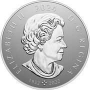 Canada 250 Dollars Maple Leaf 2024 ELIZABETH II D G REGINA SB 2024 1952 2022 coin obverse Canada 250 Dollars Maple Leaf 2024 ELIZABETH II D G REGINA SB 2024 1952 2022 coin obverse