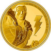 Niue 250 Dollars Shazam 2023 Proof 1 OZ 9999 FINE GOLD SHAZAM TM & © DC (S23) TM coin reverse Niue 250 Dollars Shazam 2023 Proof 1 OZ 9999 FINE GOLD SHAZAM TM & © DC (S23) TM coin reverse