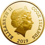Cook Islands Four Dollars Two Dogs 2019 IRB ELIZABETH II COOK ISLANDS 2019 coin obverse