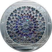 Cook Islands 40 Dollars (Rose of Notre Dame) MASTERPIECES OF CRAFTS coin reverse