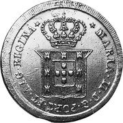 Portugal 40 Reis (Maria II Pattern) KM# Pn78 MARIA II D G PORT ET ALG REGINA coin obverse Portugal 40 Reis (Maria II Pattern) KM# Pn78 MARIA II D G PORT ET ALG REGINA coin obverse