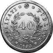Portugal 40 Reis (Maria II Pattern) KM# Pn78 40 1833 PUBLICAE UTILITATI coin reverse Portugal 40 Reis (Maria II Pattern) KM# Pn78 40 1833 PUBLICAE UTILITATI coin reverse