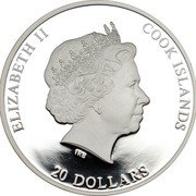 Cook Islands 45 Dollars (20+25$ The Golden Throne of Tutankhamun) ELIZABETH II COOK ISLANDS 20 DOLLARS coin obverse