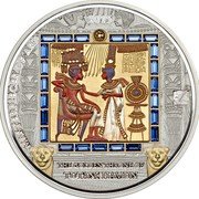 Cook Islands 45 Dollars (20+25$ The Golden Throne of Tutankhamun) 2015 THE GOLDEN THRONE OF TUTANKHAMUN MASTERPIECES OF ART 001/999 ELIZABETH II 25 DOLLARS COOK ISLANDS IRB 2018 001/999 7 78 G= 1/4 OZ 9999 FINE GOLD coin reverse