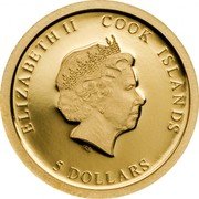 Cook Islands 5 Dollars (100th Anniversary of the Death of Ferdinand von Zeppelin) 5 DOLLARS COOK ISLANDS ELIZABETH II coin obverse Cook Islands 5 Dollars (100th Anniversary of the Death of Ferdinand von Zeppelin) 5 DOLLARS COOK ISLANDS ELIZABETH II coin obverse