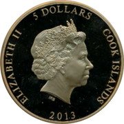 Cook Islands 5 Dollars (60 years of coronation) 5 DOLLARS 2013 COOK ISLANDS ELIZABETH II IRB coin obverse Cook Islands 5 Dollars (60 years of coronation) 5 DOLLARS 2013 COOK ISLANDS ELIZABETH II IRB coin obverse