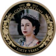 Cook Islands 5 Dollars (60 years of coronation) 1953 2013 CORONATION SIXTY YEARS coin reverse Cook Islands 5 Dollars (60 years of coronation) 1953 2013 CORONATION SIXTY YEARS coin reverse