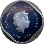 Cook Islands 5 Dollars 85th Anniversary. Birth of Pope Benedict XVI 2012 Proof 5 DOLLARS COOK ISLANDS ELIZABETH II coin obverse Cook Islands 5 Dollars 85th Anniversary. Birth of Pope Benedict XVI 2012 Proof 5 DOLLARS COOK ISLANDS ELIZABETH II coin obverse