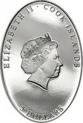 Cook Islands 5 Dollars (Ascension) 5 DOLLARS COOK ISLANDS ELIZABETH II coin obverse Cook Islands 5 Dollars (Ascension) 5 DOLLARS COOK ISLANDS ELIZABETH II coin obverse