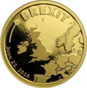 Cook Islands 5 Dollars Brexit 2016 Proof BREXIT JUNE 23 2016 coin reverse Cook Islands 5 Dollars Brexit 2016 Proof BREXIT JUNE 23 2016 coin reverse