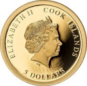 Cook Islands 5 Dollars (Classic Gold - Helvetia) 5 DOLLARS COOK ISLANDS ELIZABETH II coin obverse Cook Islands 5 Dollars (Classic Gold - Helvetia) 5 DOLLARS COOK ISLANDS ELIZABETH II coin obverse