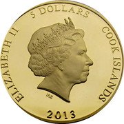 Cook Islands 5 Dollars Diamond Jubilee 2013 5 DOLLARS 2013 COOK ISLANDS ELIZABETH II IRB coin obverse Cook Islands 5 Dollars Diamond Jubilee 2013 5 DOLLARS 2013 COOK ISLANDS ELIZABETH II IRB coin obverse